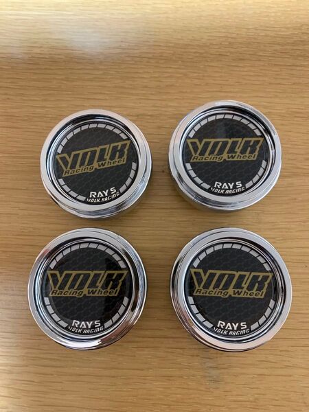 VOLK RAYS レイズ ボルクレーシング ホイールセンターキャップ メッキ 4個セット