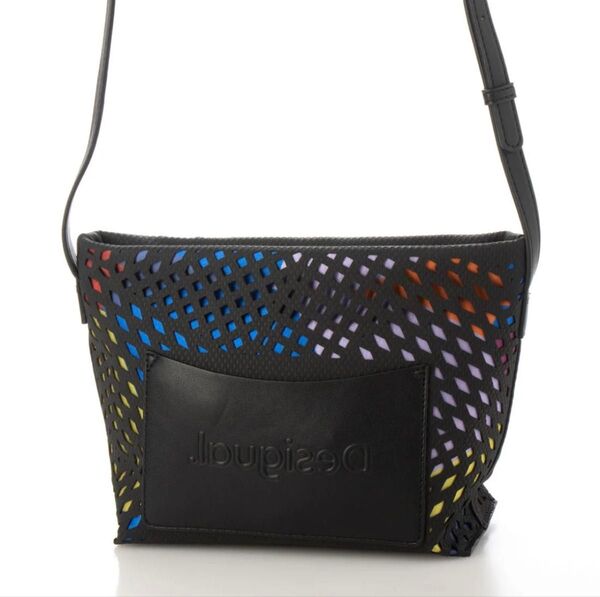 Desigual ショルダーバッグ メッシュ カラフル ブラック 最終値下げ