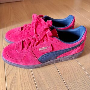 【送料込み匿名配送】PUMA プーマ ユニセックス パレルモ スニーカー 25センチ レディース メンズ 赤 靴 スエード