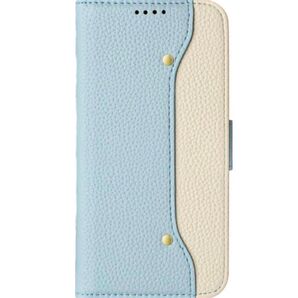 Xiaomi POCO F6 Pro ケース カバー 手帳型 ストラップ付き 水色