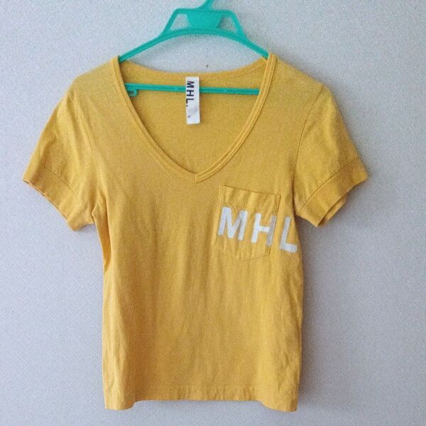 マーガレットハウエル MARGARET HOWELL 半袖Tシャツ イエロー レディースサイズⅡ