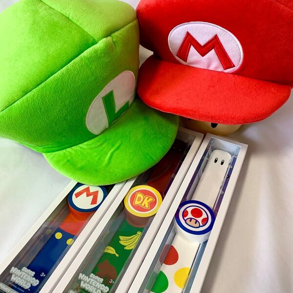 USJ マリオ&ルイージ ぬいぐるみキャップ パワーアップバンド3本