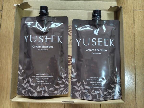 YUSEEK クリームシャンプー ダークブラウン 350g 2個セット