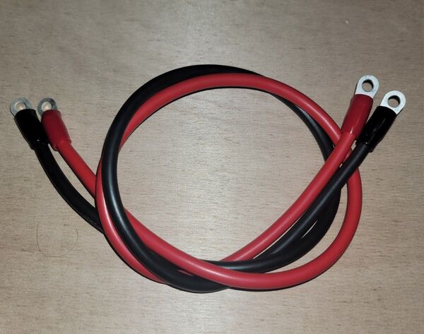 新品 6AWG 65cm×2本 14sq バッテリケーブル 赤黒セット 端子付き
