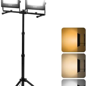 LED投光器 作業灯 104W 3色切替 昼光色 温白色 電球色 3色切替 16000LM高輝度 防眩ガラス 三脚付きスタンドライ