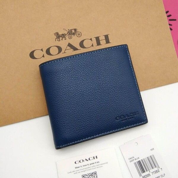 新作 新品 COACH 折り財布 メンズ 人気の小銭入れ付き