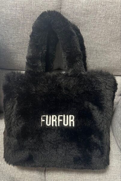 【美品】FURFUR ファーファー エコファー トートバッグ ショルダーバッグ ZOZOTOWN限定カラー ブラック 黒