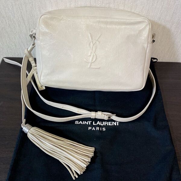 SAINT LAURENT PARIS オフホワイト ルーカメラバッグ