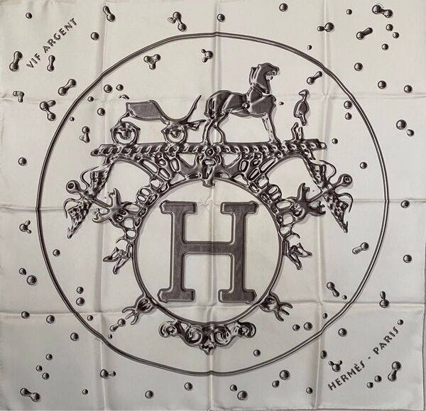 HERMES エルメス カレ 90 銀のしずく VIF ARGENT