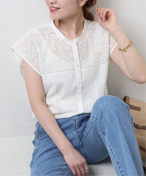 ☆ 美品 Spick & Span スピック&スパン ブロイダーレースフレンチブラウス ホワイト ☆