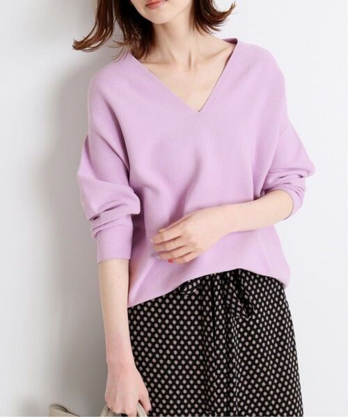 ☆ 美品 IENA / イエナ コットンストレッチ コクーンV袖付きプルオーバー パープル ☆