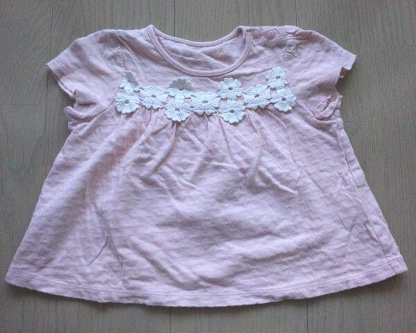 半袖Tシャツ 半袖 女の子 Tシャツ バースデイ 90cm 花