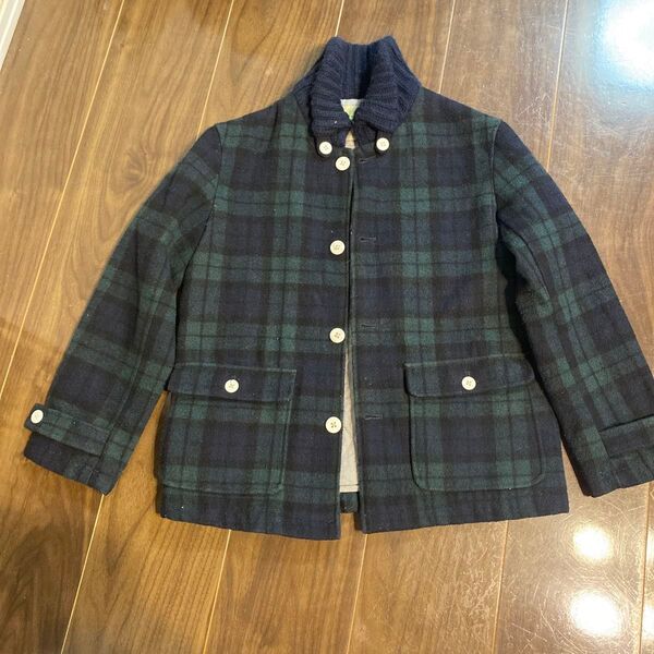 backnumber kids【サイズ130】チェック柄ジャケット ニット襟