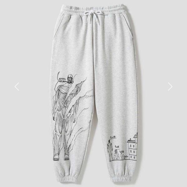 XL グラニフ 進撃の巨人 スウェットパンツ 裏毛 スウェット パンツ スエット ジャージ ジョガーパンツ イージーパンツ