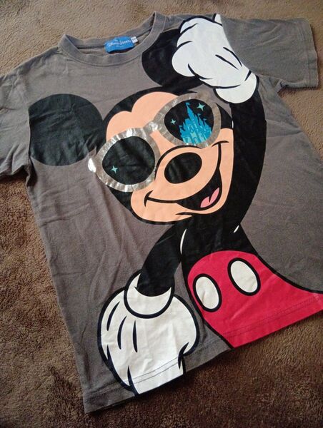 ディズニー ミッキーマウス Tシャツ グレー