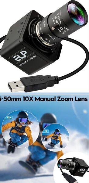 ELP USB カメラ 16 メガピクセル USB ウェブカメラ CS マウント 5-50mm マニュアル