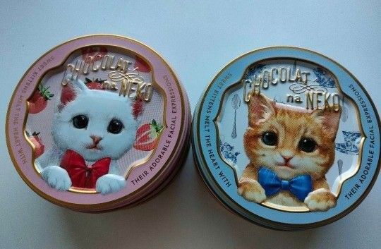 モロゾフ ショコラな猫 空き缶 2つ バレンタイン 猫