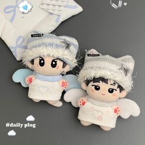 着せ替えぬいぐるみ ねこ天使ちゃん グレー 10cm 新品