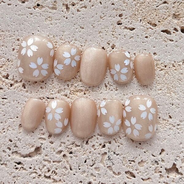 SALE【現品】マグネットネイル ベリーショート ネイルチップ 106 桜ネイル マグネット ネイルチップ