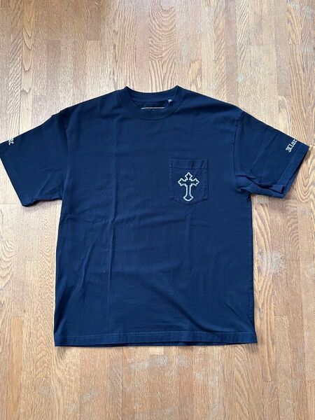 XLARGE×2PAC 半袖 Tシャツ 十字架 胸ポケット ブラック L エクストララージ Tupac