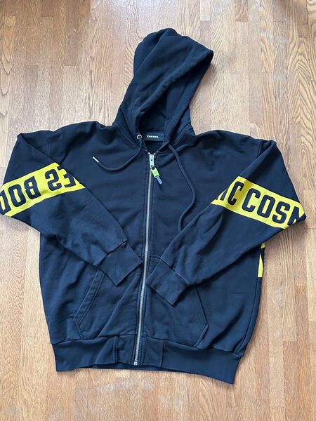 DIESEL ジップアップパーカー Lサイズ ブラック