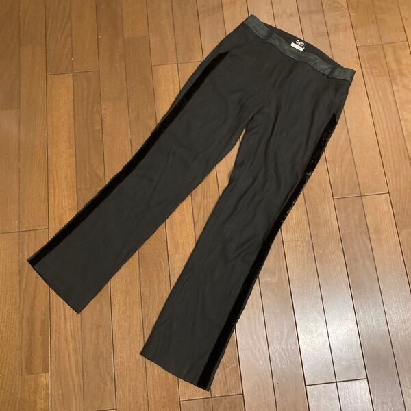 ★D&G★DOLCE&GABBANA★スラックス ボトムス サイドライン 黒 ブラック 28/42 M
