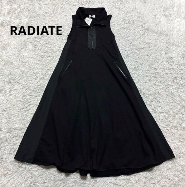 RADIATE ラッシュド ノースリーブワンピース ジャンパースカート