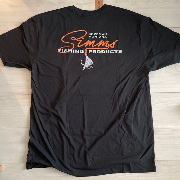 シムス Tシャツ 半袖 SCRIPT LINE T-shirt ブラック Lサイズ ★ SIMMS スクリプト ライン