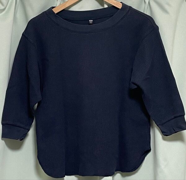 ユニクロ UNIQLO 春秋シーズン 七分袖カットソー ネイビー