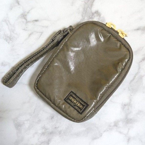 PORTER ポーターガール ボンボン POUCH ポーチ 小物入れ カーキ