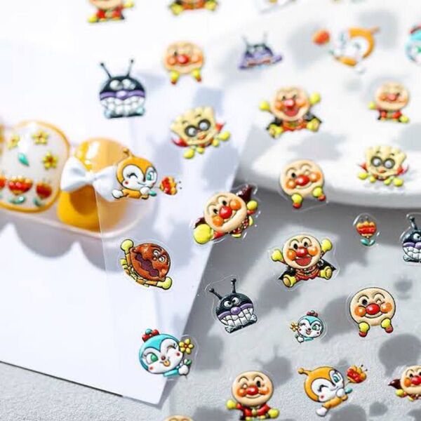3Dネイルシール アンパンマン 立体 ぷっくり 5D 可愛い ドキンちゃん コキンちゃん バイキンマン しょくぱんまん カレー