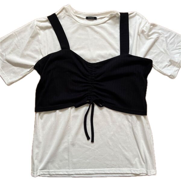 ビスチェ付き Tシャツ