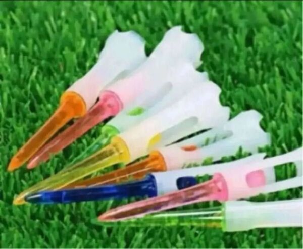 ゴルフティー ロング 20本セット 83mm プラスチック マルチカラー ランダム 激安