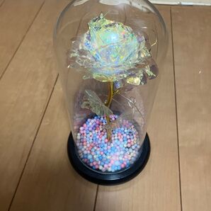 レインボーローズ インテリアライト ガラスドーム LEDライト