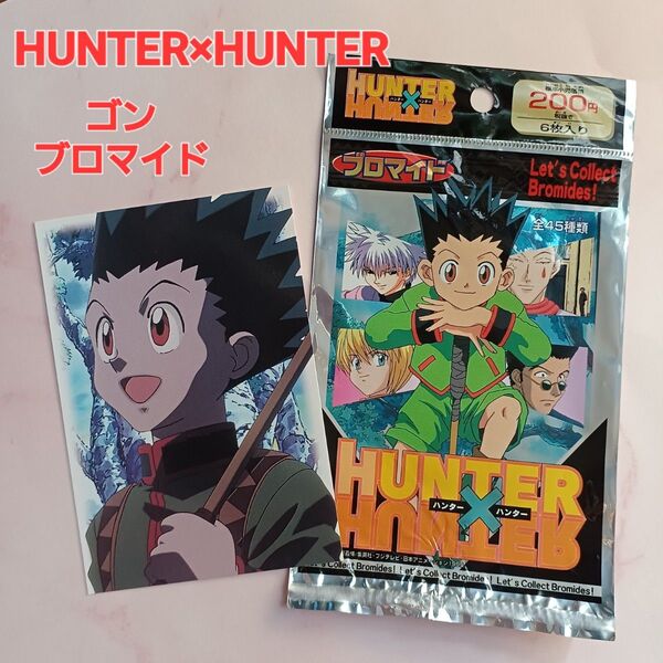 初期 HUNTER×HUNTER 旧アニメ【ゴン】No004 ブロマイドポストカード おまけ袋付き 希少当時物