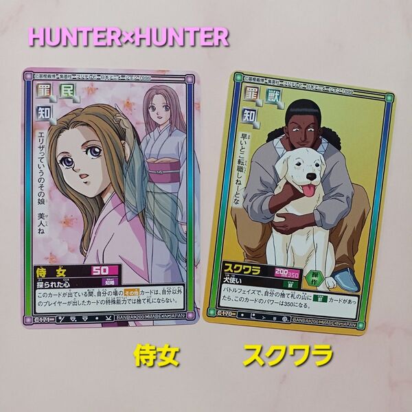初期 HUNTER×HUNTER ハイパーバトルカードダス【侍女】C171【スクワラ】C170 希少 当時物 旧アニメ