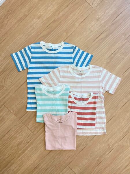 無印良品 無印 kids 子供 キッズ 130 ボーダー Tシャツ 5枚 セット
