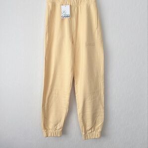 【新品】GANNI ガニー 刺繍ロゴ入り イエロー スウェット パンツ