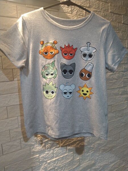 110cm相当 スプランキー Tシャツ 顔の柄 グレー