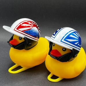 アヒル隊長 カスタムヘルメット コルク半 日章 富士日章 ハンドメイド 2個セット