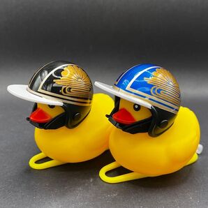 アヒル隊長 カスタムヘルメット コルク半 日章、菊水 ハンドメイド 2個セット