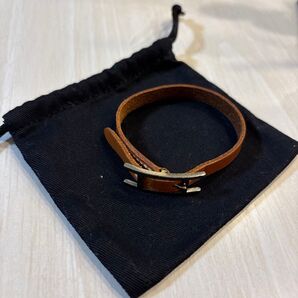 エルメス HERMES レザー H金具 ブレスレット