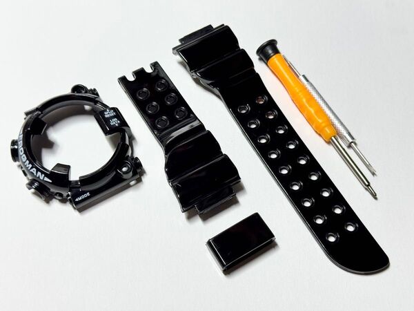 ☆G-SHOCK フロッグマン DW-8200 ベルト&ベゼル グロスブラック(白文字)☆Gショック FROGMAN