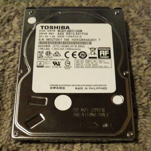 送料無料 TOSHIBA 2.5インチ HDD 1000GB