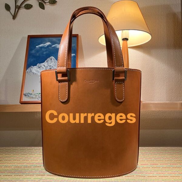 美品 クレージュ Courreges ハンドバッグ トートバッグ バケツ型 レトロ