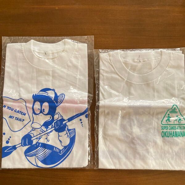 (未使用) 半袖Tシャツ2枚セット L ホワイト プリント 奥浜名湖カヌーアスロン