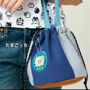 グラニフ たまごっちボディ ストリングバッグ 巾着 バッグ