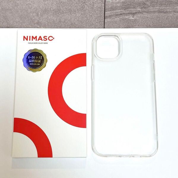 NIMASO ケース iPhone 14 Plus 用 マット 半透明 PC背面 衝撃吸収 傷つけ防止 ワイヤレス充電対応