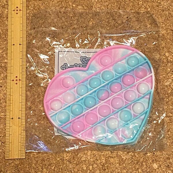 プッシュポップ ハート ピンク 水色 マーブルカラー