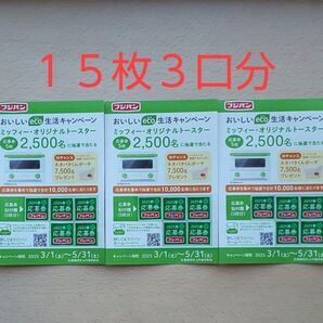 フジパン おいしい eco 生活キャンペーン 応募券 15枚3口分